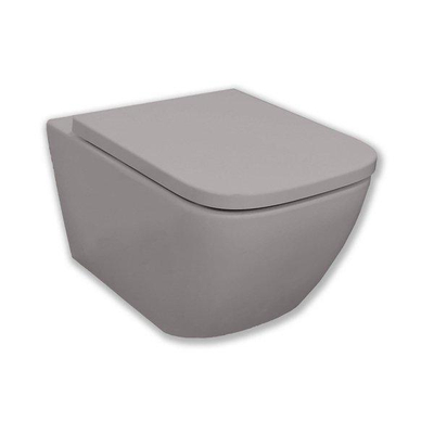 Royal Plaza Brevis Toiletset - 52.5cm - hangend - spoelrandloos - diepspoel - met zitting - softclose - quick release - cement