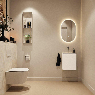 MONDIAZ TURE-DLUX 40cm toiletmeubel Talc. EDEN wastafel Ostra positie midden. Zonder kraangat.