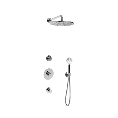 Hotbath Cobber IBS20 Regendoucheset inbouw - 35cm wandarm - 30cm ronde hoofddouche - 3 standen handdouche - chroom