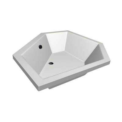 Xenz Society 145 hoekbad - 145x145cm - met overloop - zonder afvoer - Hoekopstelling links of rechts - Acryl Wit