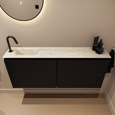 MONDIAZ TURE-DLUX 120cm toiletmeubel Urban. EDEN wastafel Ostra positie links. Met 1 kraangat.