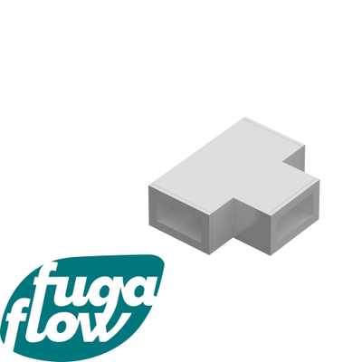 FugaFlow Eccelente Vetro T-verbindingstuk voor combinatie van stabilisatiestangen tussen vaste wand met zijwand Geborsteld RVS