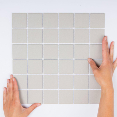 The Mosaic Factory London mozaïektegel - 30.9x30.9cm - wand en vloertegel - Vierkant - Porselein Grey Mat