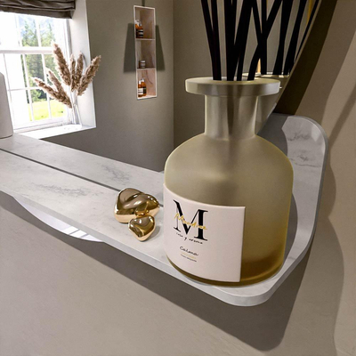 Mondiaz SPOT Badkamerspiegel - rond 80cm - spiegelplanchet - kleur Opalo