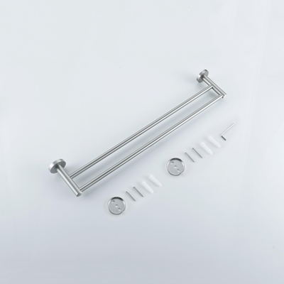 Fortifura Calvi Handdoekhouder - dubbel - rond - Geborsteld RVS PVD (RVS) OUTLETSTORE