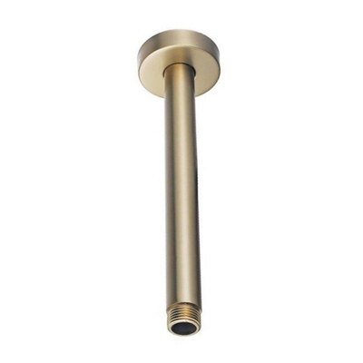 Fortifura Calvi Inbouw Regendoucheset - rond - thermostatisch - plafondarm - glijstang - 25cm hoofddouche - staaf handdouche - Geborsteld Messing PVD (Goud)