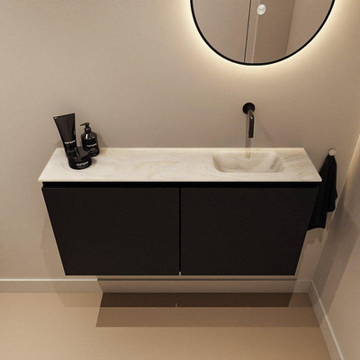 MONDIAZ TURE-DLUX 100cm toiletmeubel Urban. EDEN wastafel Ostra positie rechts. Zonder kraangat.