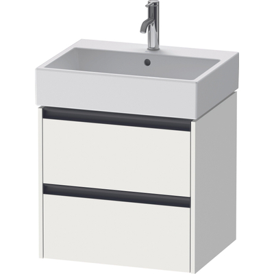 Duravit Ketho 2 wastafelonderbouwkast - 2 laden - 58.4x46x54.9cm - grepen antraciet - wit mat