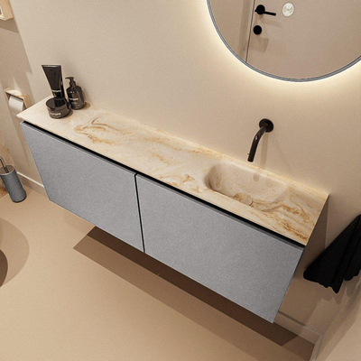 MONDIAZ TURE-DLUX 120cm toiletmeubel Plata. EDEN wastafel Frappe positie rechts. Zonder kraangat.