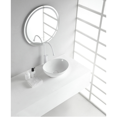 Wiesbaden Barco waskom ovaal 40 x 33 x 14,5 cm keramiek glans wit