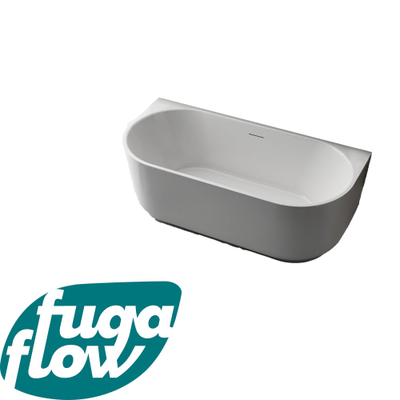 FugaFlow Eccelente Anta half vrijstaand bad - 170x80x58cm - met afvoer - acryl - mat wit