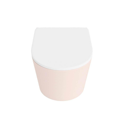 MONDIAZ LAVIE wandclosetpack - 36x53cm - diepspoel - rimless - Rosee (roze) - softclose - quick-release - toiletzitting - Talc (offwhite)