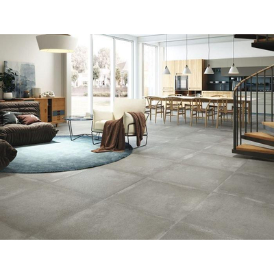 Baldocer Ceramica Grafton wand- en vloertegel - 80x80cm - 10mm - Vierkant - gerectificeerd - Betonlook - Grijs mat