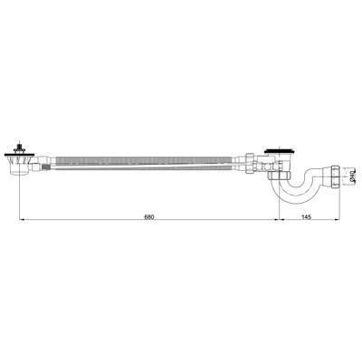 Wiesbaden Doblar inbouwdeel badafvoer met overloop