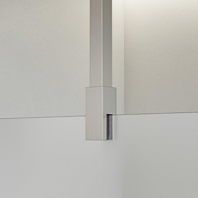 Fortifura Galeria inloopdouche - 120x200cm - mat glas - plafondarm - Geborsteld RVS PVD (RVS)