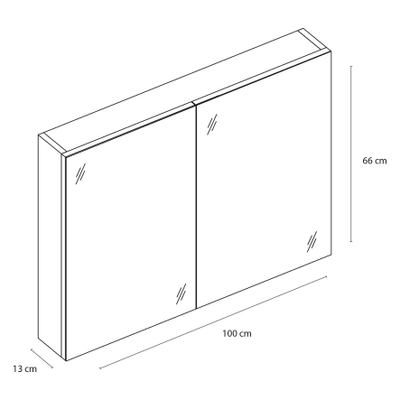 Differnz somero armoire de toilette fsc 100 cm blanc brillant TWEEDEKANS