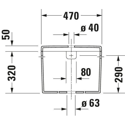 Duravit Philippe Starck 3 duoblokreservoir compleet BIG 47x21cm zij en achter aansluiting wit