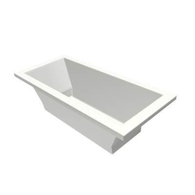 Xenz Society ligbad - 170x75cm - met overloop - zonder afvoer - Acryl Edelweiss mat