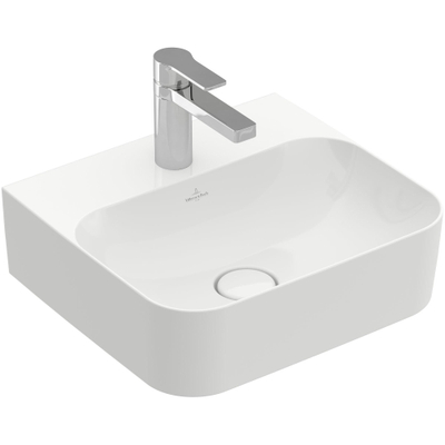 Villeroy & Boch Finion fontein onderzijde geslepen 1 kraangat 43x39cm ceramic+ met verdekte overloop wit