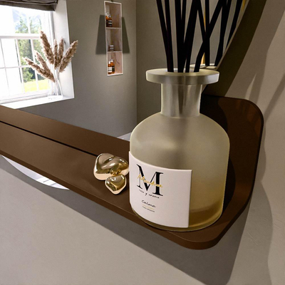 Mondiaz SPOT Badkamerspiegel - rond 90cm - spiegelplanchet - kleur Rust