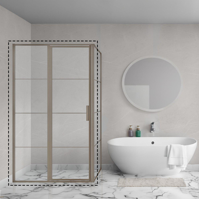 Aqua Vista Triple Front draaideur 120x200 cm, Gun Metal Light