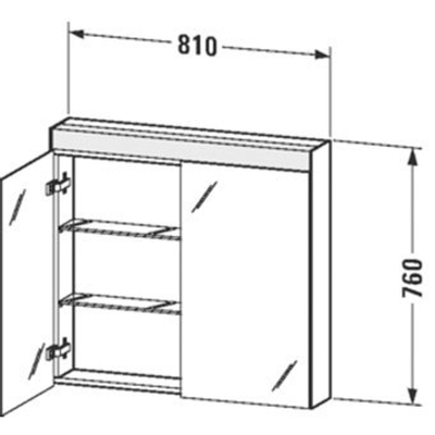 Duravit Better spiegelkast met LED verlichting m. 2 deuren 81x76x14.8cm m. schakelaar-stopcontact module