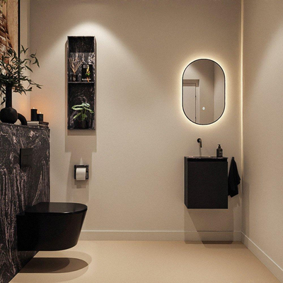 MONDIAZ TURE-DLUX 40cm toiletmeubel Urban. EDEN wastafel Lava positie links. Zonder kraangat.