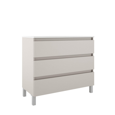 Adema Chaci PLUS Wastafelonderkast - 100x86x46cm - 3 lades - Geintegreerde greep - MFC - cotton
