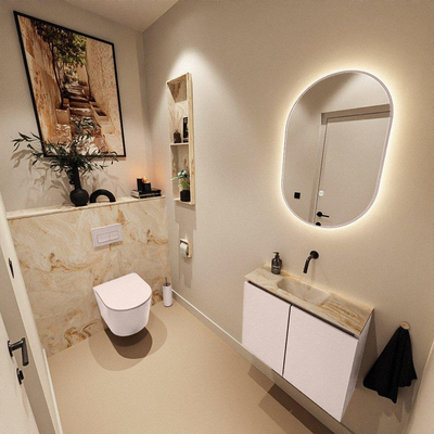 MONDIAZ TURE-DLUX 60cm toiletmeubel Rosee. EDEN wastafel Frappe positie midden. Zonder kraangat.