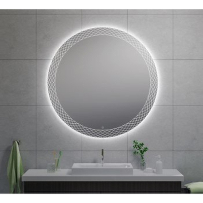 Wiesbaden Deco Badkamerspiegel rond 120cm met spiegelverwarming met indirecte LED verlichting met touch schakelaar