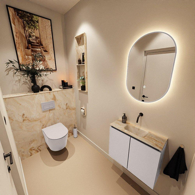 MONDIAZ TURE-DLUX 60cm toiletmeubel Cale. EDEN wastafel Frappe positie midden. Zonder kraangat.