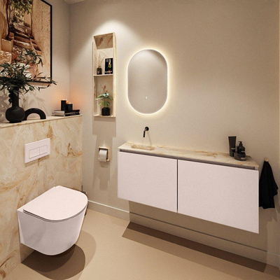 MONDIAZ TURE-DLUX 120cm toiletmeubel Rosee. EDEN wastafel Frappe positie links. Zonder kraangat.