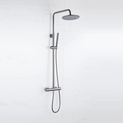 Fortifura Calvi Thermostatische Regendouche (compleet) - Geborsteld Gunmetal PVD TWEEDEKANS