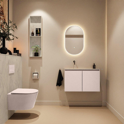MONDIAZ TURE-DLUX 80cm toiletmeubel Rosee. EDEN wastafel Opalo positie links. Zonder kraangat.