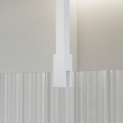 Fortifura Galeria inloopdouche - 50x200cm - ribbelglas - plafondarm - mat wit