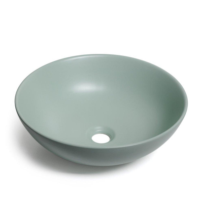 Saniclass Pastello Verde opbouw waskom 40x14.5cm keramiek groen TWEEDEKANS