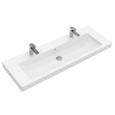 Villeroy & Boch Subway 2.0 meubelwastafel 130x47cm met 2 kraangaten met overloop wit