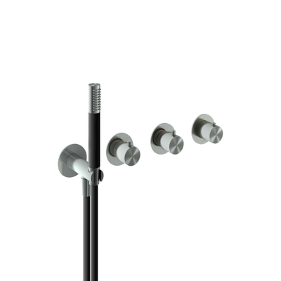 Hotbath Archie Afbouwdeel Afbouwdeel - Inbouw bad/douche thermostaat 2 stopkranen zonder uitloop RVS