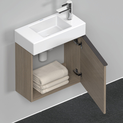 Duravit D-Neo wastafelonderkast 48.4x44x22.2cm Rechtsdraaiend 1 deur Eiken (terra) Mat