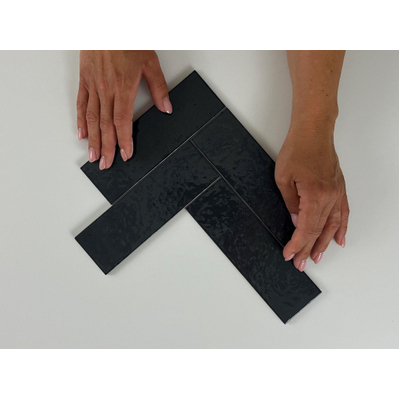 Equipe Cerámicas Kalma wandtegel - 6x18.6cm - Mercury glans (antraciet)