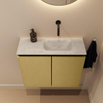 MONDIAZ TURE-DLUX 60cm toiletmeubel Oro. EDEN wastafel Opalo positie rechts. Zonder kraangat.