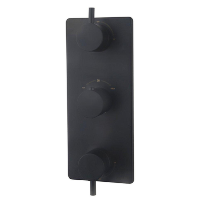 Wiesbaden Caral afbouwdeel inbouwthermostaat 3 weg mat zwart