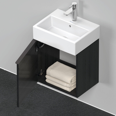 Duravit D-Neo wastafelonderkast 43.4x44x32.2cm Linksdraaiend 1 deur Eiken (zwart) Mat