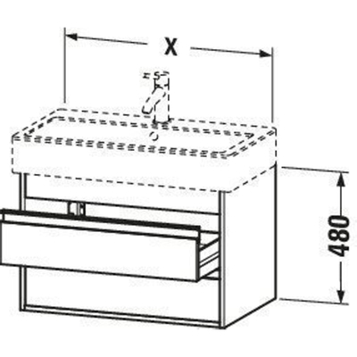 Duravit Ketho Wastafelonderkast 115x44x48cm Standaard greep met softclose spaanplaat wit Mat