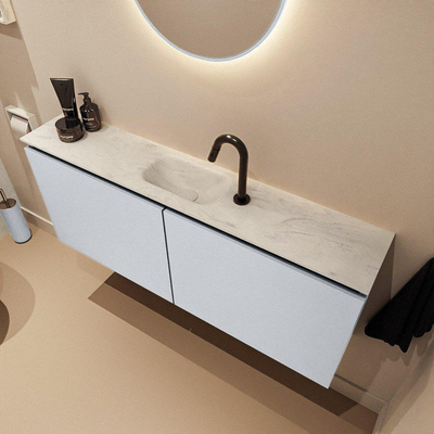 MONDIAZ TURE-DLUX 120cm toiletmeubel Clay. EDEN wastafel Opalo positie midden. Met 1 kraangat.