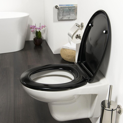 Tiger Toiletbril Ventura Softclose Duroplast Zwart 37.5x4.5x45cm