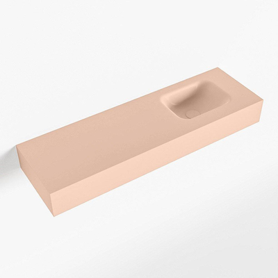 Mondiaz LEX Fontein - 100x30x12cm - wasbak Rechts - zonder kraangaten - solid surface - Rosee