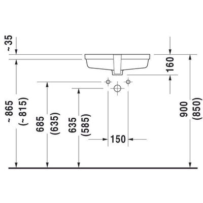 Duravit Vero onderbouwwastafel voor houten console 48.5x31.5cm met overloop en wondergliss wit