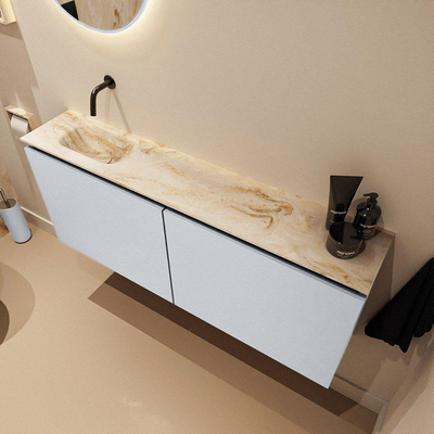 MONDIAZ TURE-DLUX 120cm toiletmeubel Clay. EDEN wastafel Frappe positie links. Zonder kraangat.