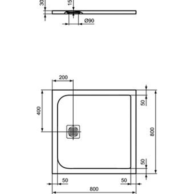 Ideal Standard Ultraflat Solid douchebak vierkant 80x80x3cm betongrijs